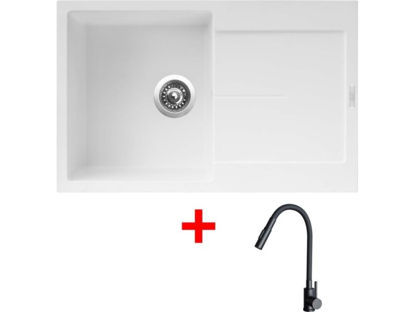 Sinks ULTIMA 790 Milk + ELASTA S černá matná