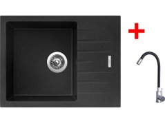 Sinks PERFECTO 650 Metalblack + Elasta nerez/čierná