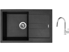 Set Sinks AMANDA 780 Granblack + baterie Sinks MIX 35 P chrom Set Sinks AMANDA 780 Granblack + baterie Sinks MIX 35 P chrom