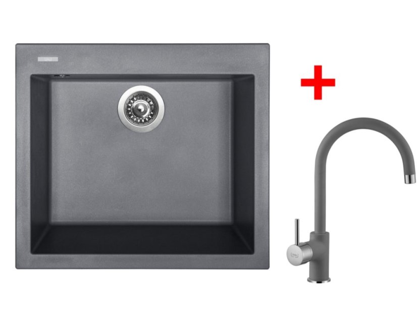 Set Sinks Cube 560 Titanium + Vitalia GR Set Sinks Cube 560 Titanium + Vitalia GR