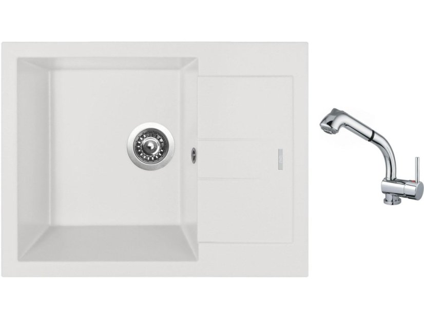 Set Sinks AMANDA 650 Milk + baterie Sinks MIX 3 S Chrom