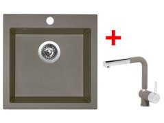Set Sinks Viva 455 Truffle + Mix 3 P GR Set Sinks Viva 455 Truffle + Mix 3 P GR