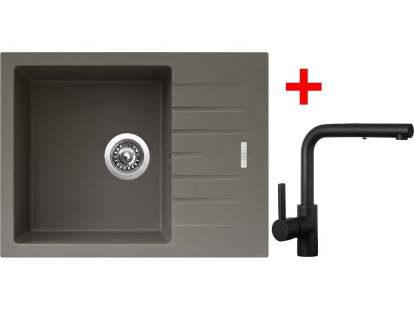 Sinks PERFECTO 650 Truffle + ENIGMA S Černá matná