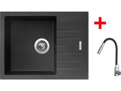 Sinks PERFECTO 650 Pureblack + ELASTA S nerez/čierná Sinks PERFECTO 650 Pureblack + ELASTA S nerez/čierná