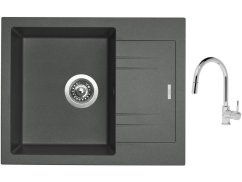 Set Sinks LINEA 600 N Titanium + baterie Sinks MIX 35 P chrom