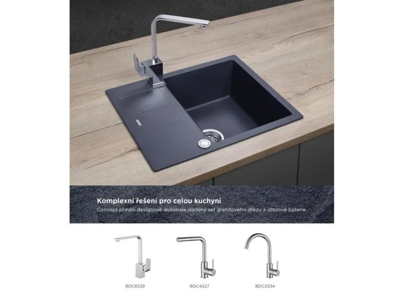 Granitový dřez Concept DG05C45dg Cubis Tmavě šedý - 3