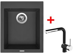 Set Sinks Cube 410 Nanoblack + Mix 3 P Nanoblack Set Sinks Cube 410 Nanoblack + Mix 3 P Nanoblack