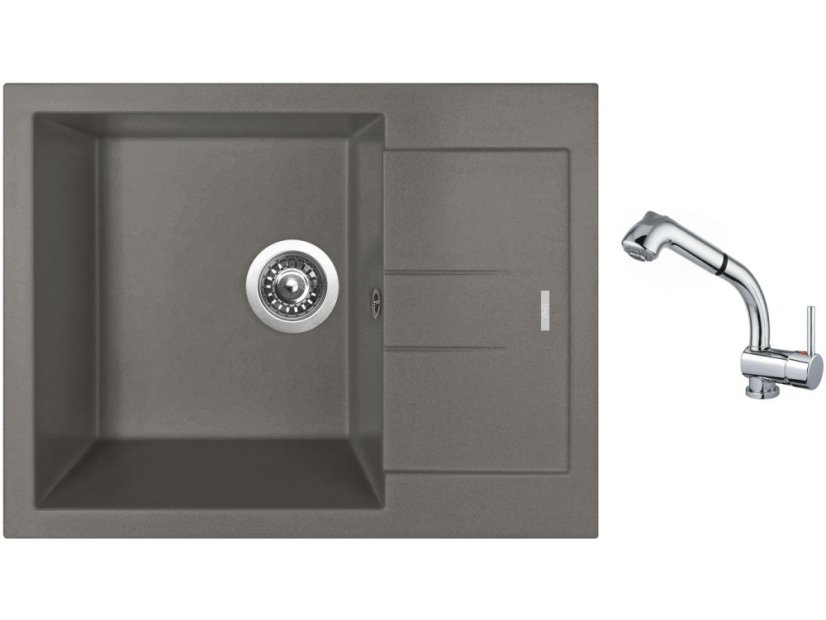 Set Sinks AMANDA 650 Truffle + batéria Sinks MIX 3 S Chróm