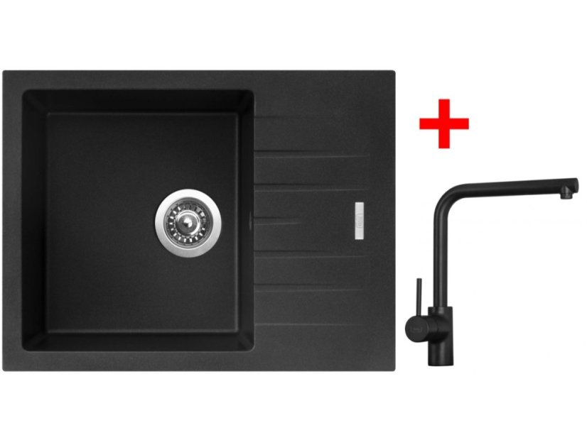 Sinks PERFECTO 650 Metalblack + Elka černá matná