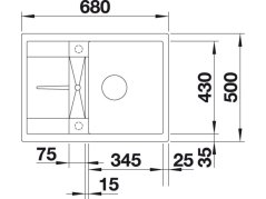Granitový dřez Blanco METRA 45 S Compact Tartufo