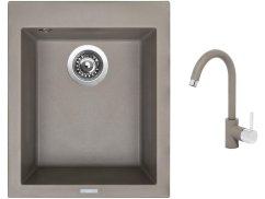 Set Sinks CUBE 410 Truffle + baterie Sinks MIX 35 Truffle Set Sinks CUBE 410 Truffle + baterie Sinks MIX 35 Truffle