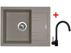 Sinks LINEA 600 Truffle + Vitalia čierná matná Sinks LINEA 600 Truffle + Vitalia čierná matná