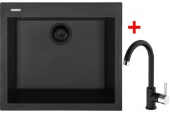 Sinks CUBE 560 BL Nanoblack + MIX 35 Nanoblack - 1 Sinks CUBE 560 BL Nanoblack + MIX 35 Nanoblack - 1