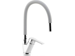 Dřezová baterie s šedým flexi ramenem Metalia 54, chrom