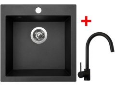 Set Sinks Viva 455 Metalblack + Vitalia čierná matná Set Sinks Viva 455 Metalblack + Vitalia čierná matná