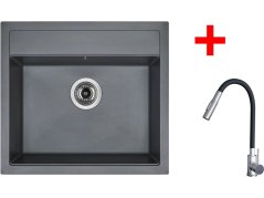 Set Sinks Solo 560 Titanium + Elasta S nerez/černá
