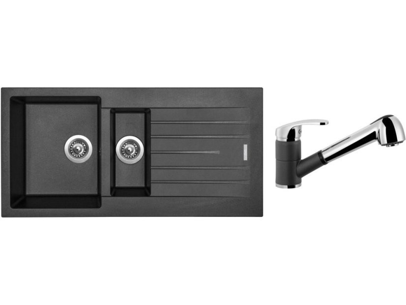 Set Sinks PERFECTO 1000.1 Metalblack + baterie Sinks LEGENDA S Metalbla