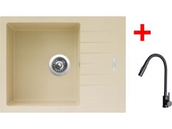 Sinks PERFECTO 650 Sahara + ELASTA S černá matná