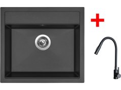 Set Sinks Solo 560 Pureblack + Elasta S čierná matná