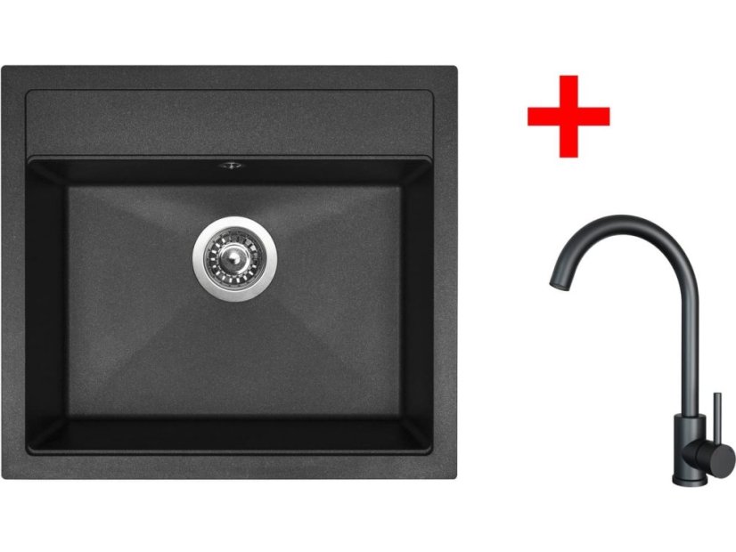 Sinks SOLO 560 Granblack + ARCO černá matná