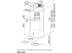 Ostrůvková digestoř Faber CYLINDRA ISOLA PLUS EV8 WH GLOSS A37