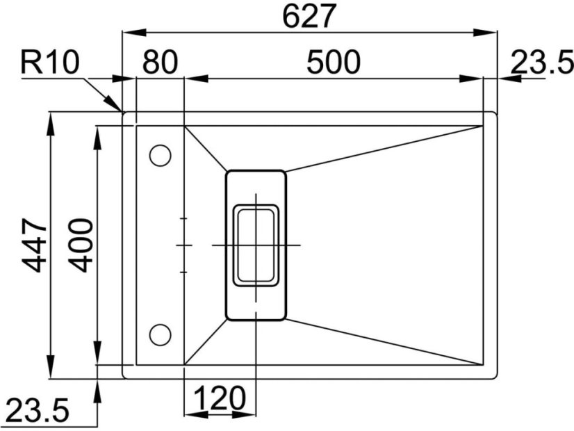 Nerezový dřez Sinks INVISIBLE 627 FI 1,0mm - 4