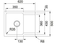 Tectonitový drez Franke OID 611-62 Šedá