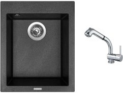Set Sinks CUBE 410 Metalblack + batéria Sinks MIX 3 S Chróm Set Sinks CUBE 410 Metalblack + batéria Sinks MIX 3 S Chróm