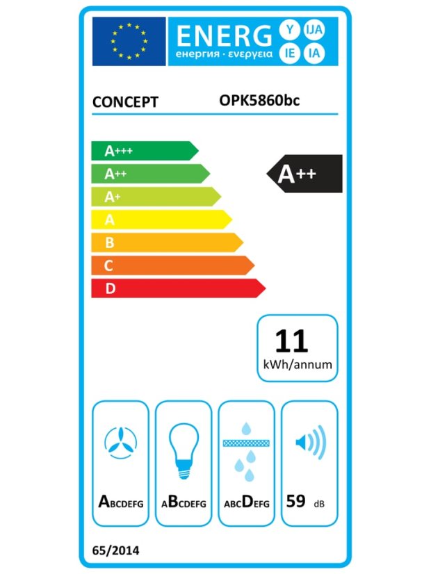 Concept OPK5860bc BLACK komínová digestoř 60 cm