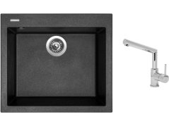 Set Sinks CUBE 560 Metalblack + batéria Sinks MIX 350 P chróm Set Sinks CUBE 560 Metalblack + batéria Sinks MIX 350 P chróm