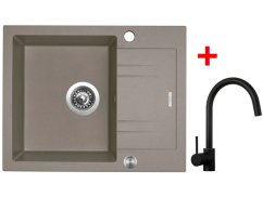 Sinks LINEA 600 XC Truffle + Vitalia čierná matná Sinks LINEA 600 XC Truffle + Vitalia čierná matná