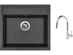 Set Sinks SOLO 560 Metalblack + baterie Sinks MIX 35 P chrom Set Sinks SOLO 560 Metalblack + baterie Sinks MIX 35 P chrom