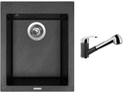 Set Sinks CUBE 410 Metalblack + baterie Sinks LEGENDA S Metalblack Set Sinks CUBE 410 Metalblack + baterie Sinks LEGENDA S Metalblack