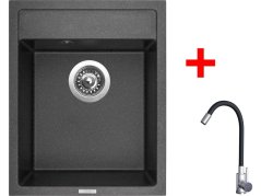 Sinks CLASSIC 400 Granblack + Elasta nerez/čierná