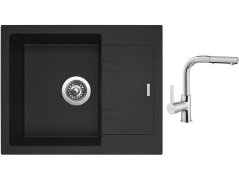 Set Sinks LINEA 600 N Granblack + batéria Sinks ENIGMA S chróm Set Sinks LINEA 600 N Granblack + batéria Sinks ENIGMA S chróm