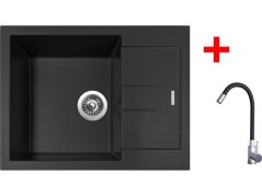 Sinks AMANDA 650 Pureblack + Elasta nerez/čierná Sinks AMANDA 650 Pureblack + Elasta nerez/čierná