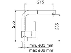 Dřezová baterie Sinks MIX 3 P - N6 Nanoblack