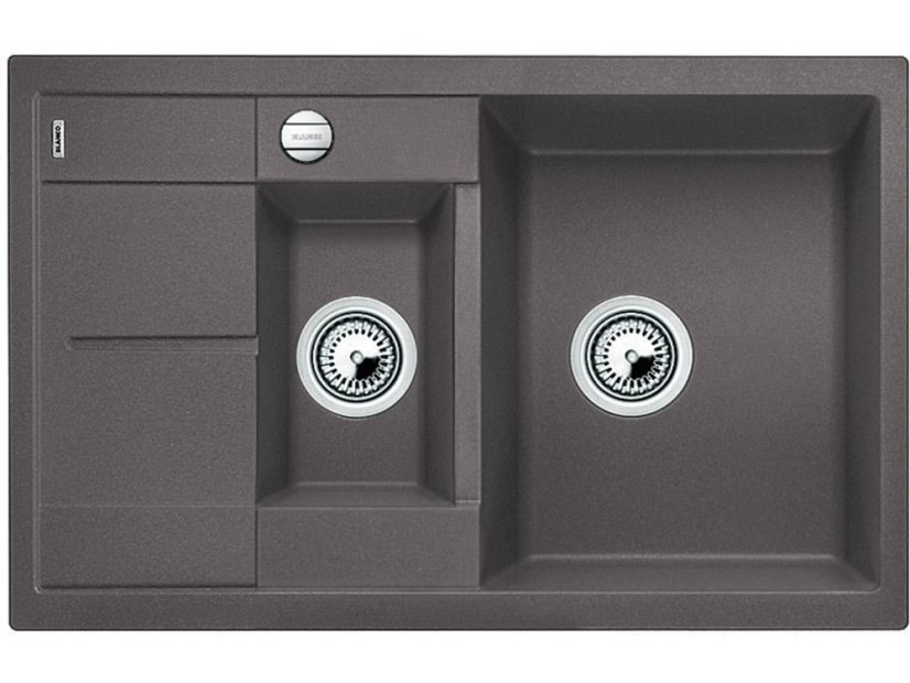 Granitový dřez Blanco METRA 6 S Compact Silgranit šedá skála oboustranné provedení s excen