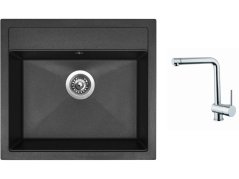 Set Sinks SOLO 560 Granblack + baterie Sinks MIX 3 chrom Set Sinks SOLO 560 Granblack + baterie Sinks MIX 3 chrom