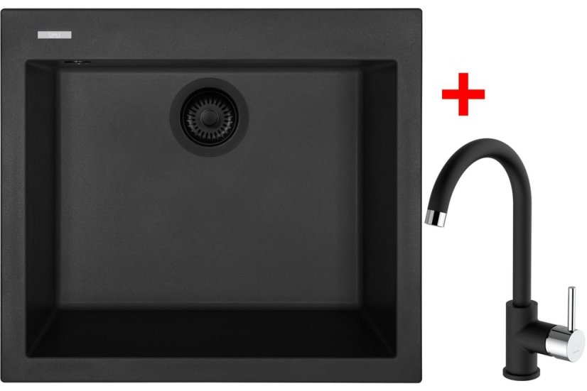 Sinks CUBE 560 BL Nanoblack + MIX 35 Nanoblack - 1
