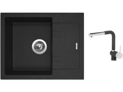Set Sinks LINEA 600 N Granblack + batéria Sinks MIX 3 P Granblack Set Sinks LINEA 600 N Granblack + batéria Sinks MIX 3 P Granblack