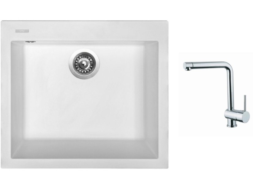 Set Sinks CUBE 560 Milk + baterie Sinks MIX 3 chrom