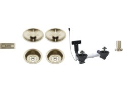 Blanco odtoková sada InFino pro dvě vaničky + táhlo, satin gold