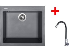 Set Sinks Cube 560 Titanium + Elasta nerez/černá