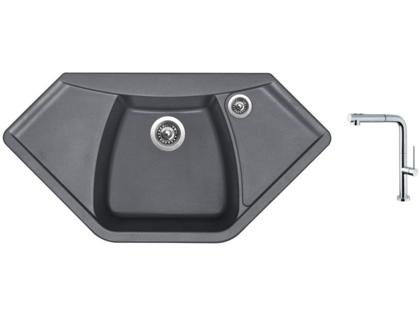 Set Sinks NAIKY 980 Titanium + batéria Sinks SLIM S2 kartáčovaná