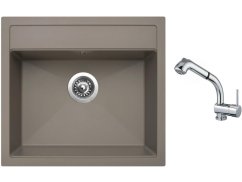Set Sinks SOLO 560 Truffle + baterie Sinks MIX 3 S Chrom Set Sinks SOLO 560 Truffle + baterie Sinks MIX 3 S Chrom