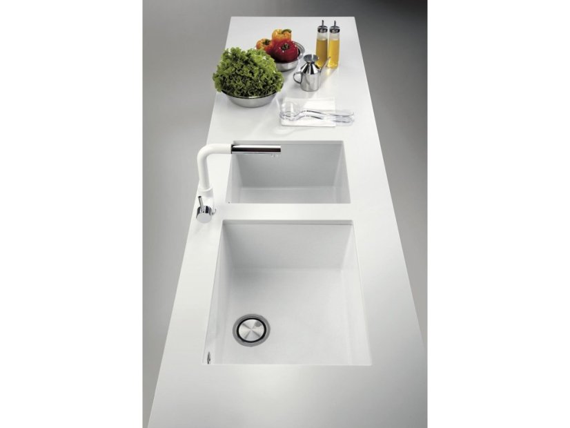 Set Sinks CUBE 410 Milk + batéria Sinks MIX 35 P chróm
