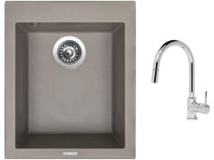 Set Sinks CUBE 410 Truffle + batéria Sinks MIX 35 P chróm Set Sinks CUBE 410 Truffle + batéria Sinks MIX 35 P chróm