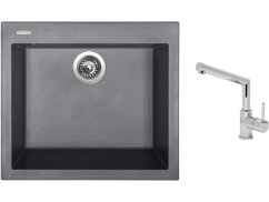 Set Sinks CUBE 560 Titanium + batéria Sinks MIX 350 P chróm Set Sinks CUBE 560 Titanium + batéria Sinks MIX 350 P chróm