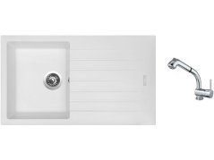 Set Sinks PERFECTO 860 Milk + baterie Sinks MIX 3 S Chrom Set Sinks PERFECTO 860 Milk + baterie Sinks MIX 3 S Chrom